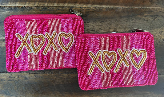 XOXO Beaded Pouch