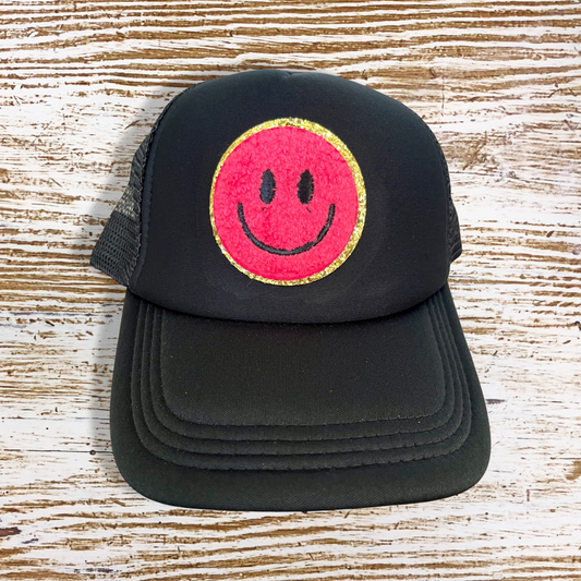 Hot Pink Smiley Face Hat