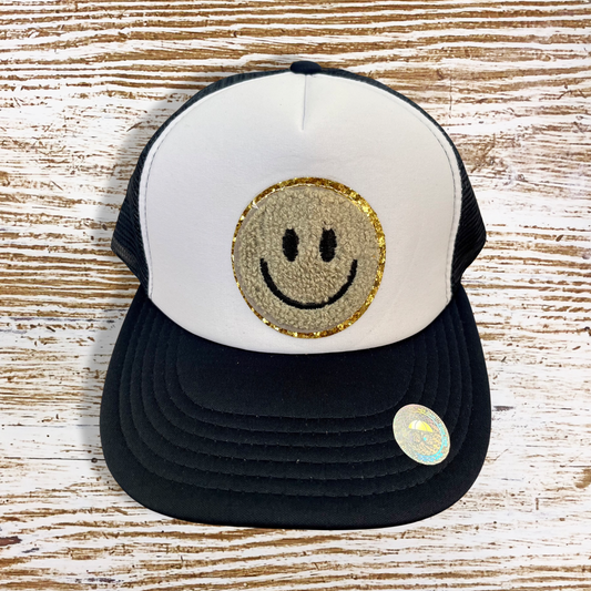Grey Smiley Face Hat
