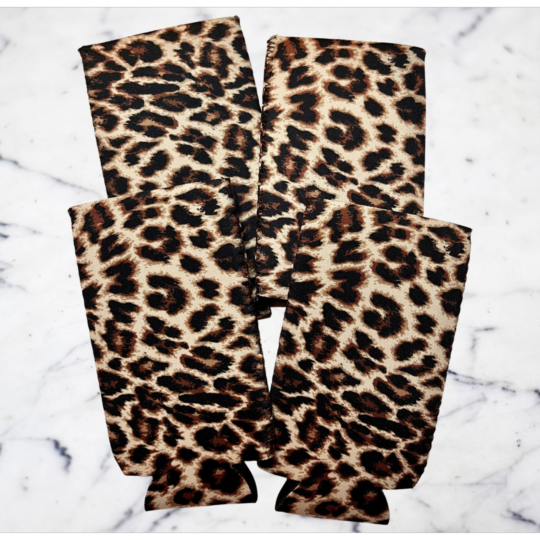 Cheetah Print Slim Can Koozie